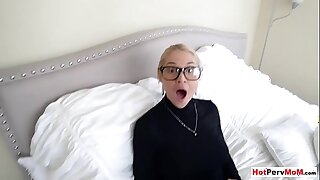 Annoyed cougar stepmother fucks will not hear of simple stepson