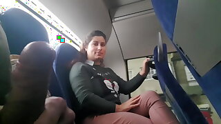 Exhibitionist seduces Milf to Suck & Hobbyist his Dick in Bus